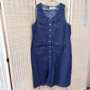 Vintage Basic Editions Denim Button front Midlength Jumper 1X